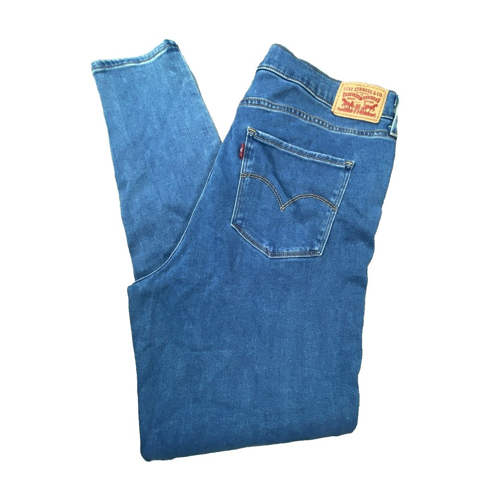 Levis Jeans Womens 34 High‎ Rise Skinny Blue Stretch Denim Classic Sculpt